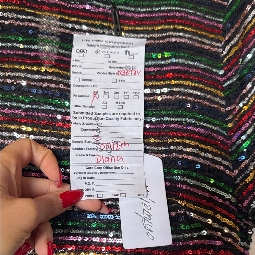 Glittering Multicolor Sequin Crop Top - Picture 2 of 5